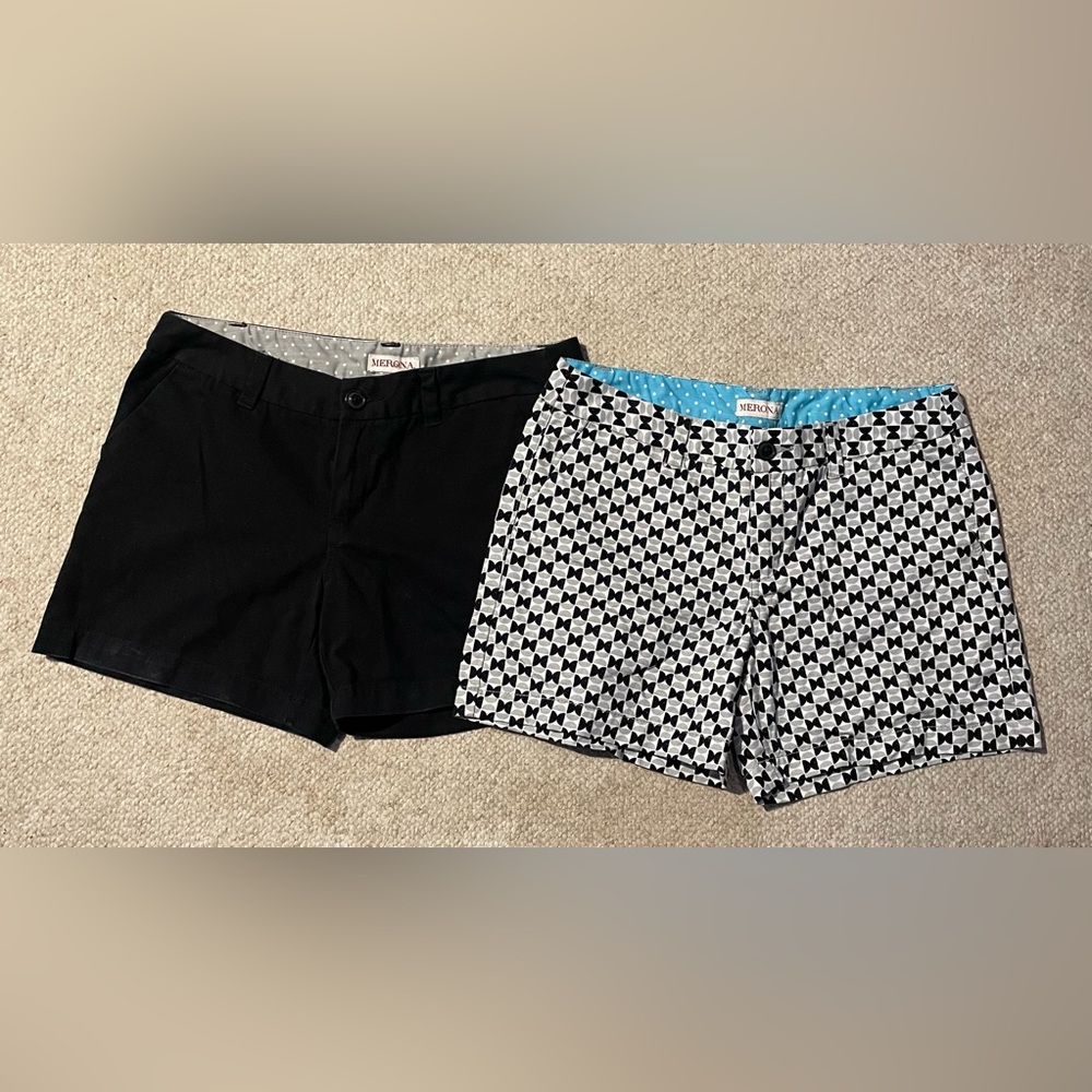 MERONA Women’s Shorts (2 pairs included) Size 6